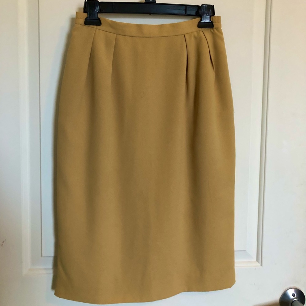 Vintage Yellow Midi Skirt w/ pockets